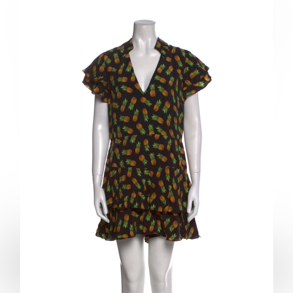 Alice + Olivia Black Pineapple Print Romper